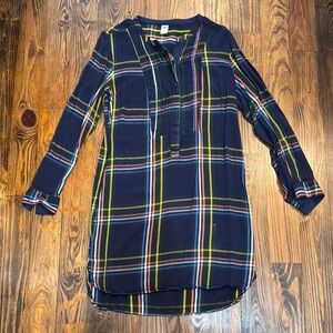 Old Navy Multicolor Plaid Long Shirt Dress